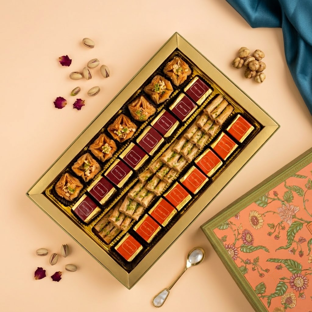 Assorted Baklava & Mixed-Dryfruit Bite Box, 750g