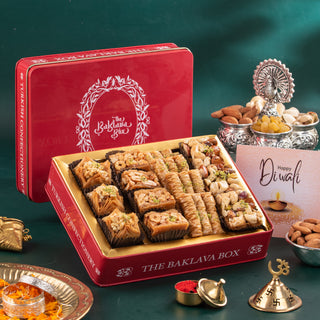 Red Tin Baklava Diwali Gift Box