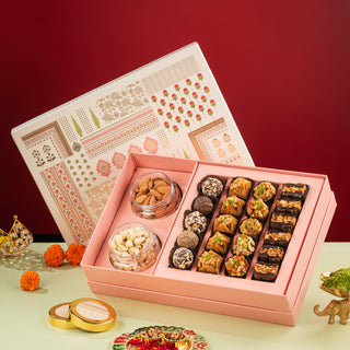 Motif Assorted Sweets & Dryfruit Hamper Box