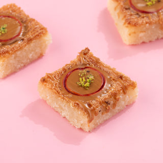 Nutella Basbousa with Coconut Powder & Pistachio