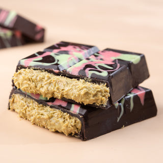 Pistachio Kunafa Chocolate Bar with Rakhi Essentials