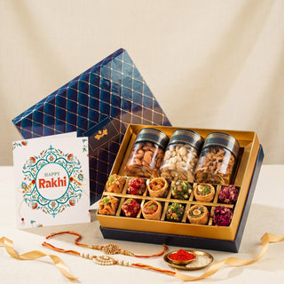 Indigo Rakhi Assorted — Baklava, Fusion & Mixed Dryfruit