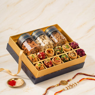 Indigo Rakhi Assorted — Baklava, Fusion & Mixed Dryfruit