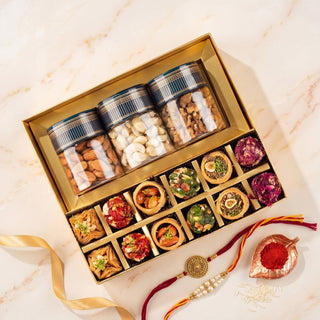 Indigo Rakhi Assorted — Baklava, Fusion & Mixed Dryfruit