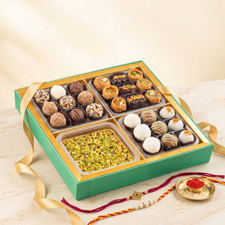 Rakhi Hamper - Assorted Baklava, Truffles, Fudge & Fusion Sweets