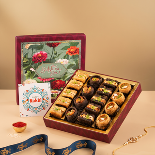 Blossom Rakhi Bloom — Assorted Chocolate Baklava Box 500g