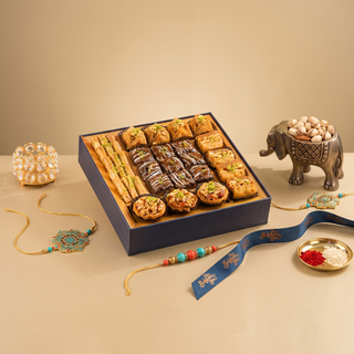 Regalia Assorted Baklava Box 580g with 2set of Rakhi & Essentials