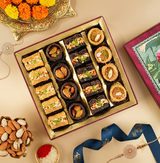 Blossom Rakhi Bloom — Assorted Chocolate Baklava Box 500g