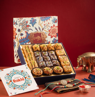 Regalia Assorted Baklava Box 580g with 2set of Rakhi & Essentials