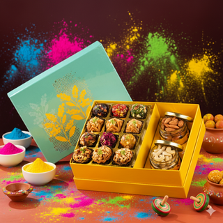 Torquise Assorted Holi Hamper Sweets Box