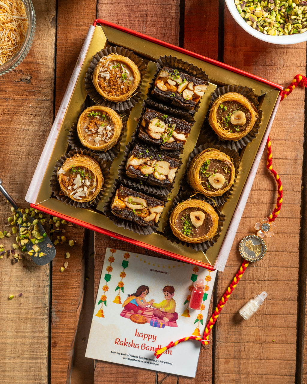 Red Imperial Assorted Rakhi Oshebulubl Sweets Box 250g – THE BAKLAVA BOX