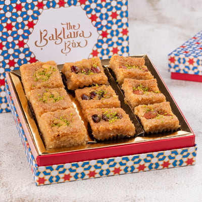 Assorted Basbousa box- 300gms (Egyptian Cake) - THE BAKLAVA BOX