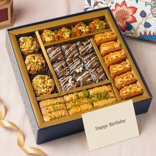 Regalia assorted baklava gift box as a birthday gift with card