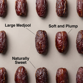 Premium Medjool dates: large, soft and plump, naturally sweet