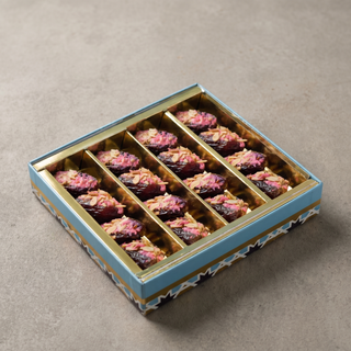 Gulkand Flavoured Dates on a stone surface, premium gift