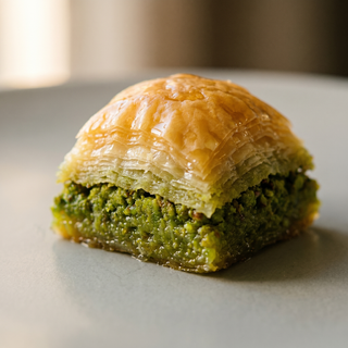 Ankara Dolma baklava, pistachio under a golden phyllo dome