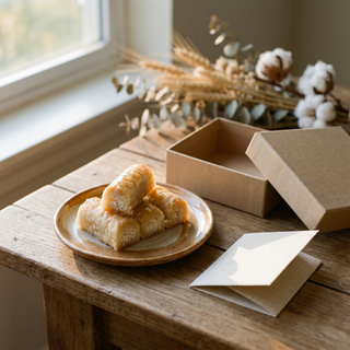 Coconut Baklava, gift styled