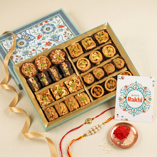 Vasant Assorted Baklava Sweets Box 750g with Rakhi Essentials