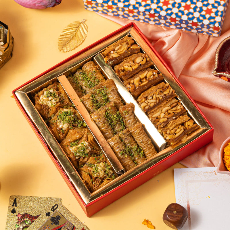 Assorted 250gms baklava sweets gift box - Diwali premium gift box - THE BAKLAVA BOX