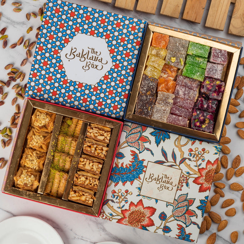 Assorted Baklava Box (250gm) + Assorted Turkish Delight (500gm) - THE BAKLAVA BOX