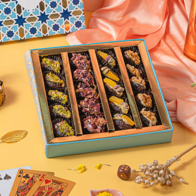 Assorted flavoured stuffed dates- premium Diwali gifting - THE BAKLAVA BOX