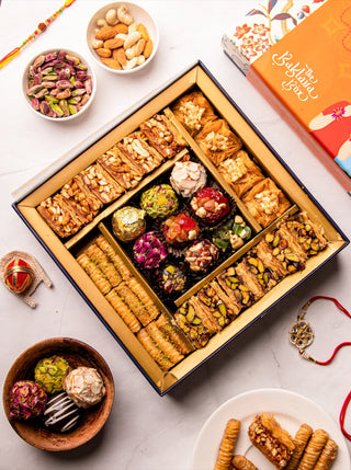 Christmas gift box- Regalia Gift Box with Indian Sweets - THE BAKLAVA BOX