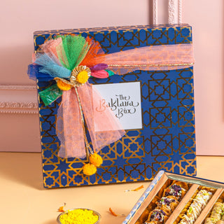 Holi flavoured assorted baklava- Assorted baklava gift box (750gms)- Holi special sweets - THE BAKLAVA BOX
