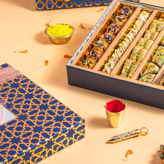 Holi flavoured assorted baklava- Assorted baklava gift box (750gms)- Holi special sweets - THE BAKLAVA BOX