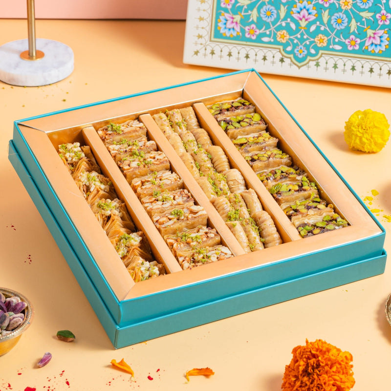 Holi gift box- Royal gift box with assorted baklavas- Holi special sweets - THE BAKLAVA BOX