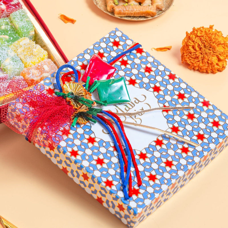 Holi Turkish delight gift box- Assorted Turkish delight 500gms gift box - Holi special sweets - THE BAKLAVA BOX