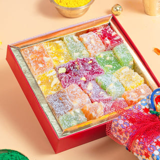 Holi Turkish delight gift box- Assorted Turkish delight 500gms gift box - Holi special sweets - THE BAKLAVA BOX