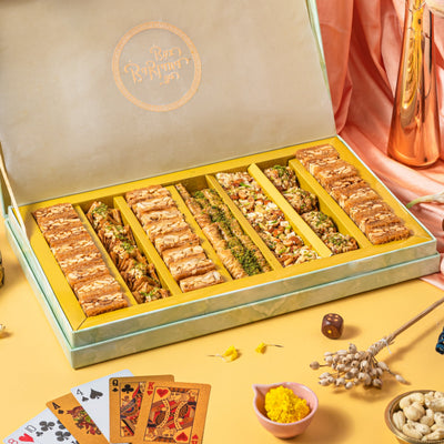 Royal Vega Box (1 kg) - Baklavas- Premium Diwali Gifting with card - THE BAKLAVA BOX