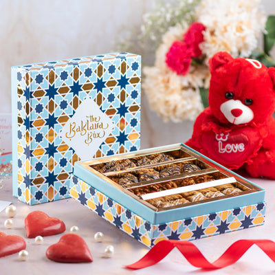 Valentine’s Day Gift Box : Assorted Chocolate Baklava Box (500gm) With Card - THE BAKLAVA BOX