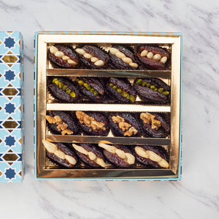 Valentine's Day Gift Box- Assorted Stuffed Sugarfree Dates Box (16 pieces) With Card - THE BAKLAVA BOX