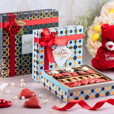 Valentine’s Day Gift Box : Combo of Assorted Chocolate and Brownie & Assorted Baklava Box (750gm) With Card - THE BAKLAVA BOX